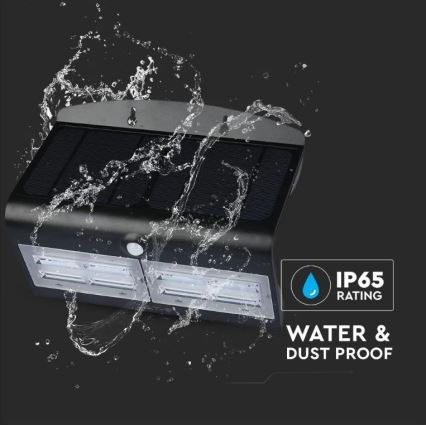 LED solarno zidno svetlo sa senzorom LED/7W/3,7V 4000K IP65 4000 mAh crna