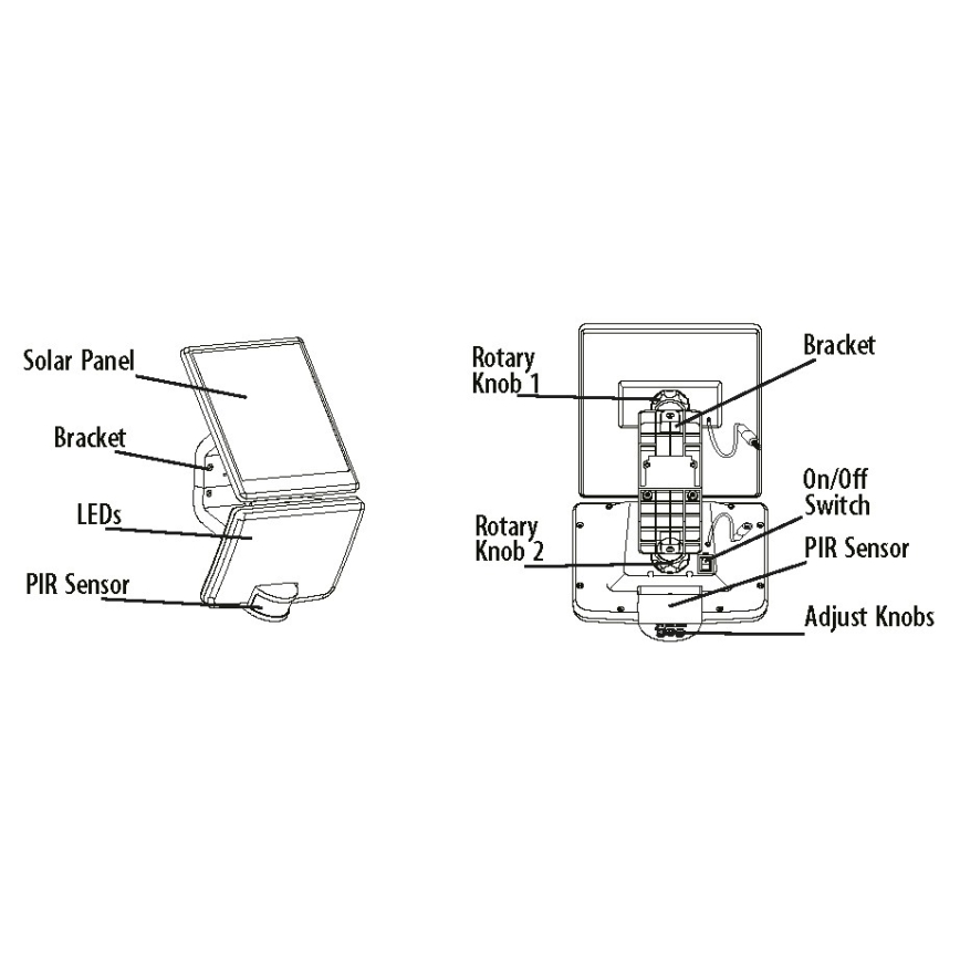 LED solarno zidno svetlo sa senzorom LED/8W/3,7V 2000 mAh IP54