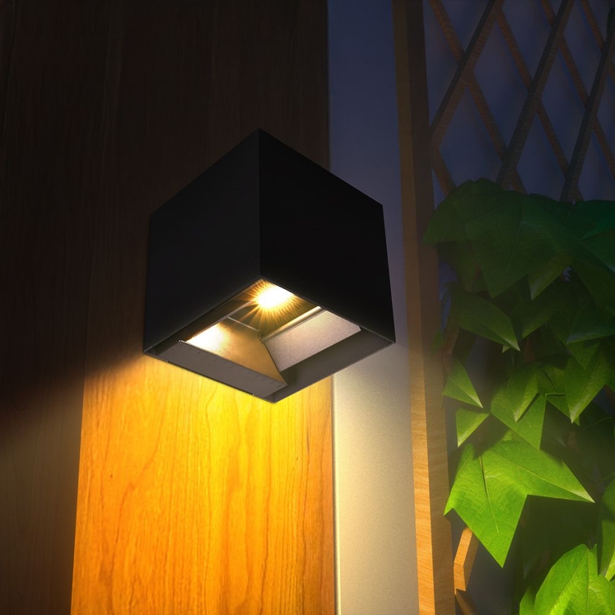 LED solarno zidno svetlo sa senzorom LED/9W/3,7V 3000/4000/5000K 2600 mAh IP65 crna