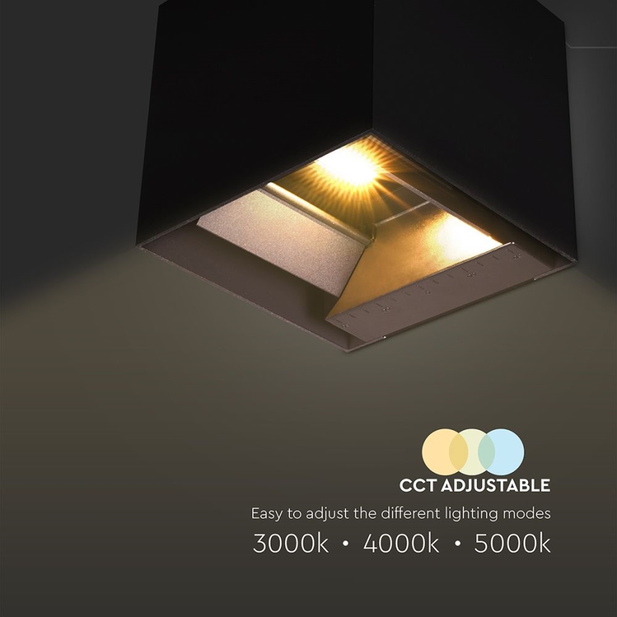 LED solarno zidno svetlo sa senzorom LED/9W/3,7V 3000/4000/5000K 2600 mAh IP65 crna