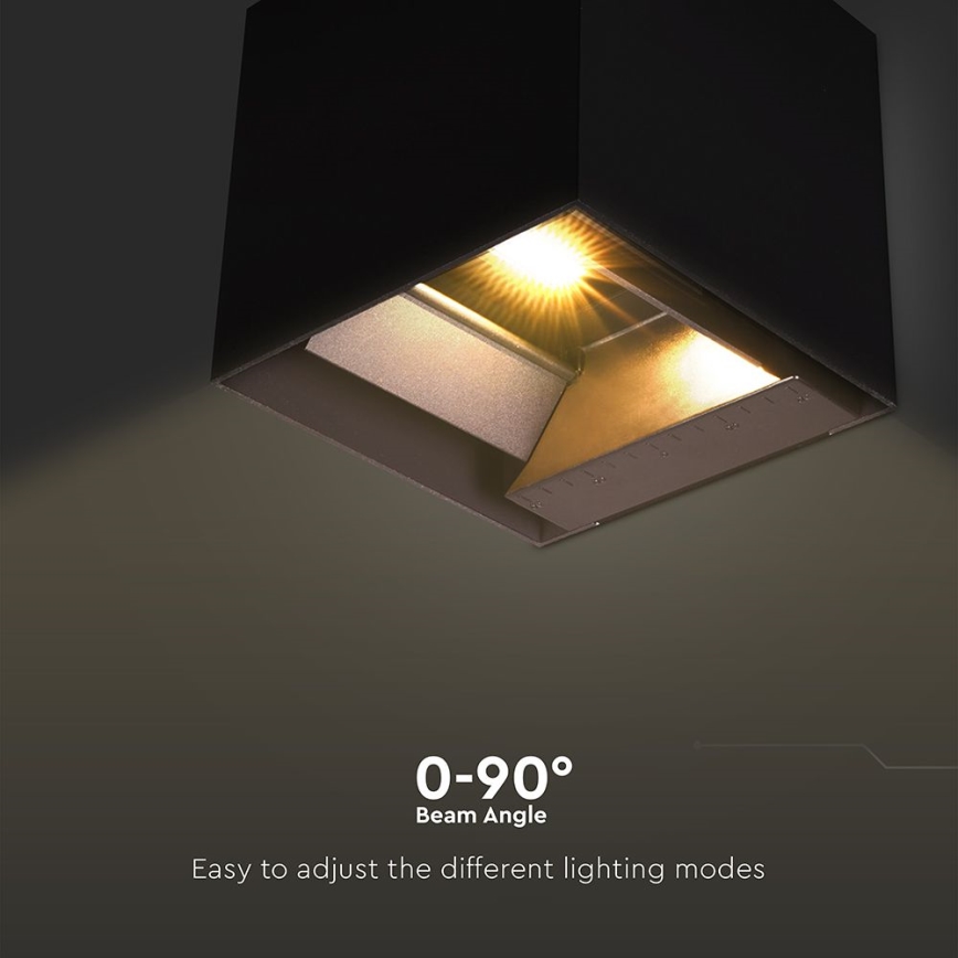 LED solarno zidno svetlo sa senzorom LED/9W/3,7V 3000/4000/5000K 2600 mAh IP65 crna