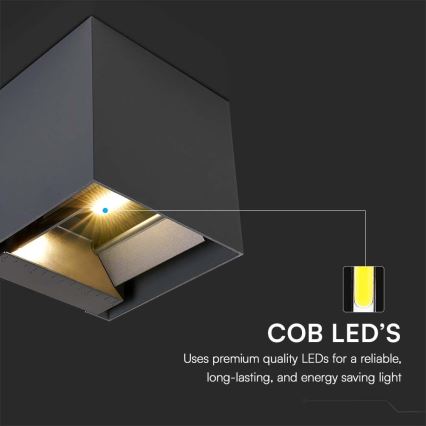 LED solarno zidno svetlo sa senzorom LED/9W/3,7V 3000/4000/5000K 2600 mAh IP65 crna