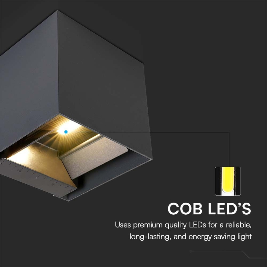 LED solarno zidno svetlo sa senzorom LED/9W/3,7V 3000/4000/5000K 2600 mAh IP65 crna