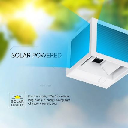 LED solarno zidno svetlo sa senzorom LED/9W/3,7V 3000/4000/6000K IP65 2600 mAh belo