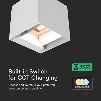LED solarna zidna svetiljka sa senzorom LED/9W/5V 3000/4000/5000K IP65 2600 mAh bela