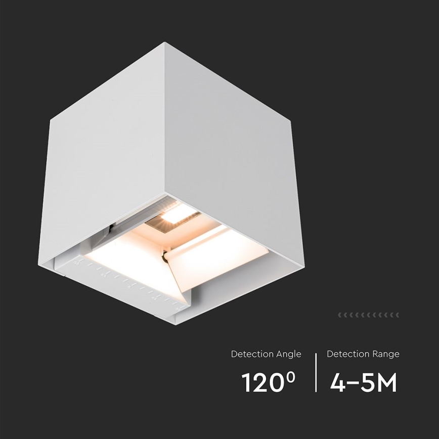 LED solarna zidna svetiljka sa senzorom LED/9W/5V 3000/4000/5000K IP65 2600 mAh bela