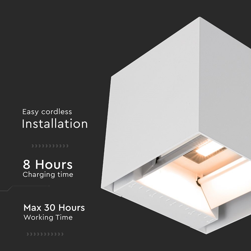 LED solarna zidna svetiljka sa senzorom LED/9W/5V 3000/4000/5000K IP65 2600 mAh bela