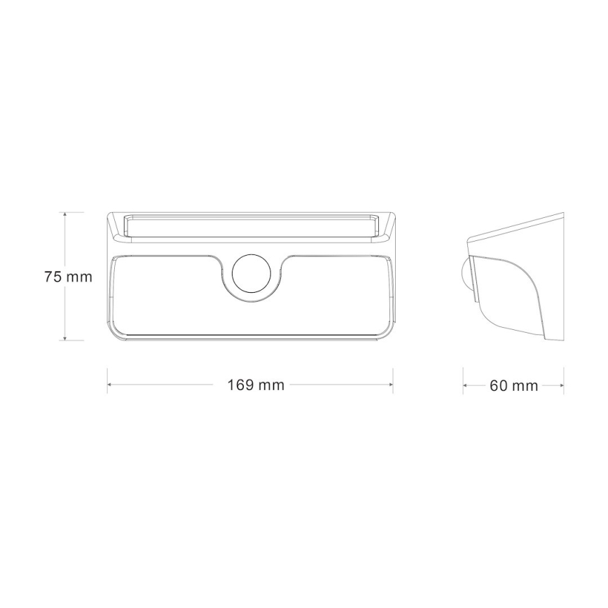 LED solarno zidno svetlo sa senzorom LINK LED/5W/3,7V IP65 crna