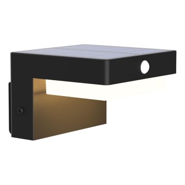 LED solarno zidno svetlo sa senzorom MALI LED/4,5W/3,7V 2000 mAh IP44 crna