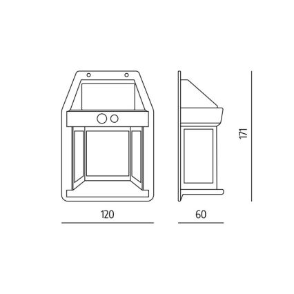 LED Solarno zidno svetlo sa senzorom OMVIA LED/3,7V 3000K IP44 1200 mAh