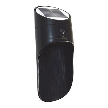 LED solarno zidno svetlo sa senzorom PALESA LED/1W/3,7V IP65 1800 mAh crno