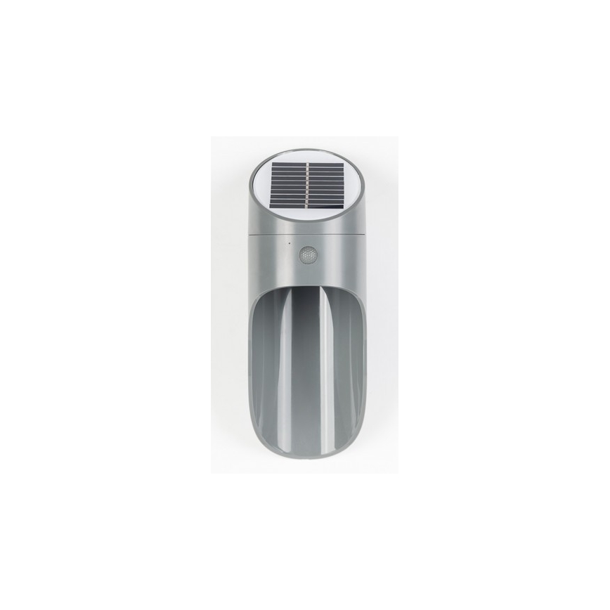 LED solarno zidno svetlo sa senzorom PALESA LED/1W/3,7V IP65 1800 mAh siva