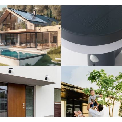 LED solarno zidno svetlo sa senzorom SOLARIS3 LED/5,5W/3,7V 4000K IP44 2600 mAh