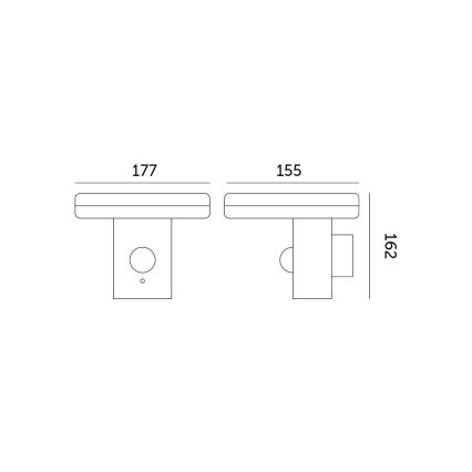 LED solarno zidno svetlo sa senzorom SOLARIS3 LED/5,5W/3,7V 4000K IP44 2600 mAh