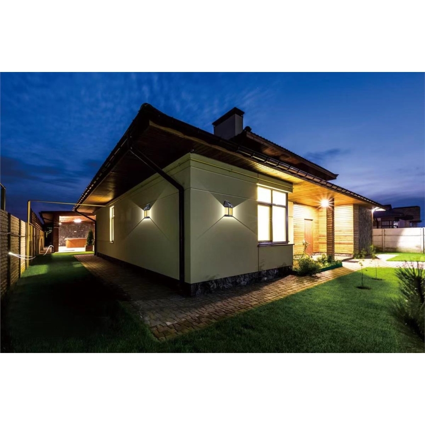 LED solarno zidno svetlo sa senzorom za spoljašnju upotrebu, 1W/3,7V, 1200 mAh, IP65