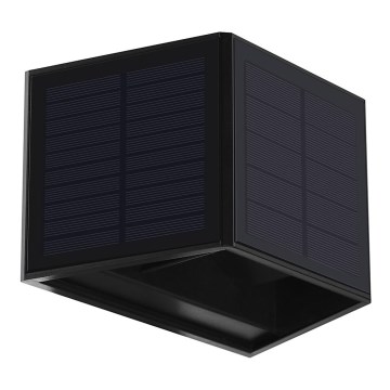 LED solarno zidno svetlo WINGS LED/2W/1300 mAh 3,7V 6000K IP54 crna