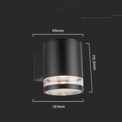 LED solarna spoljašnja zidna svetiljka sa senzorom LED/1W/3,7V 3000K IP54 1200 mAh crna