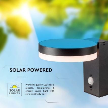 Solarna LED zidna svetiljka za spoljašnju upotrebu sa senzorom LED/5,5W/3,7V 3000K IP54 2000 mAh