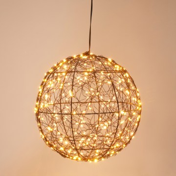 LED spoljašnja božićna dekoracija 300xLED/230V pr. 25 cm IP44 topla bela kugla/crna