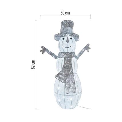 LED spoljašnja božićna dekoracija 80xLED/3,6W/230V IP44 82 cm snegović