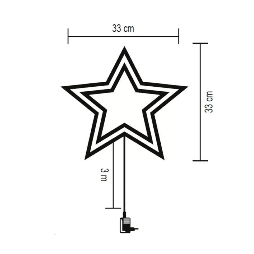 LED Spoljašnja božićna dekoracija za prozor 35xLED/230V IP44 topla bela/zvezda