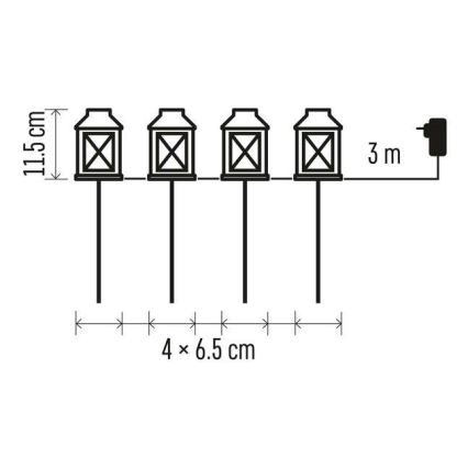 LED spoljašnja dekoracija 4xLED/5W/230V IP44