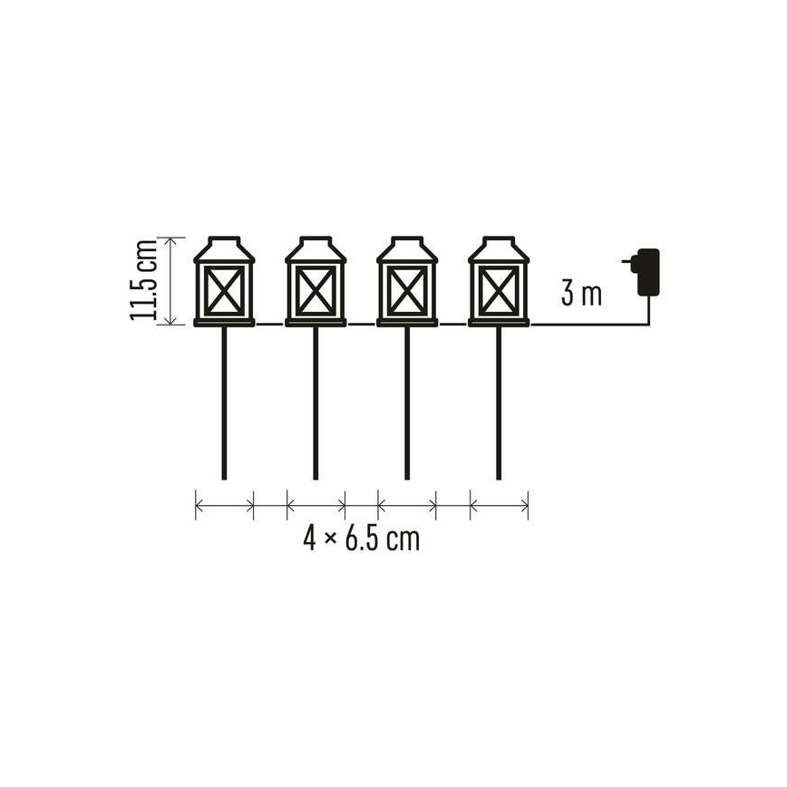 LED spoljašnja dekoracija 4xLED/5W/230V IP44
