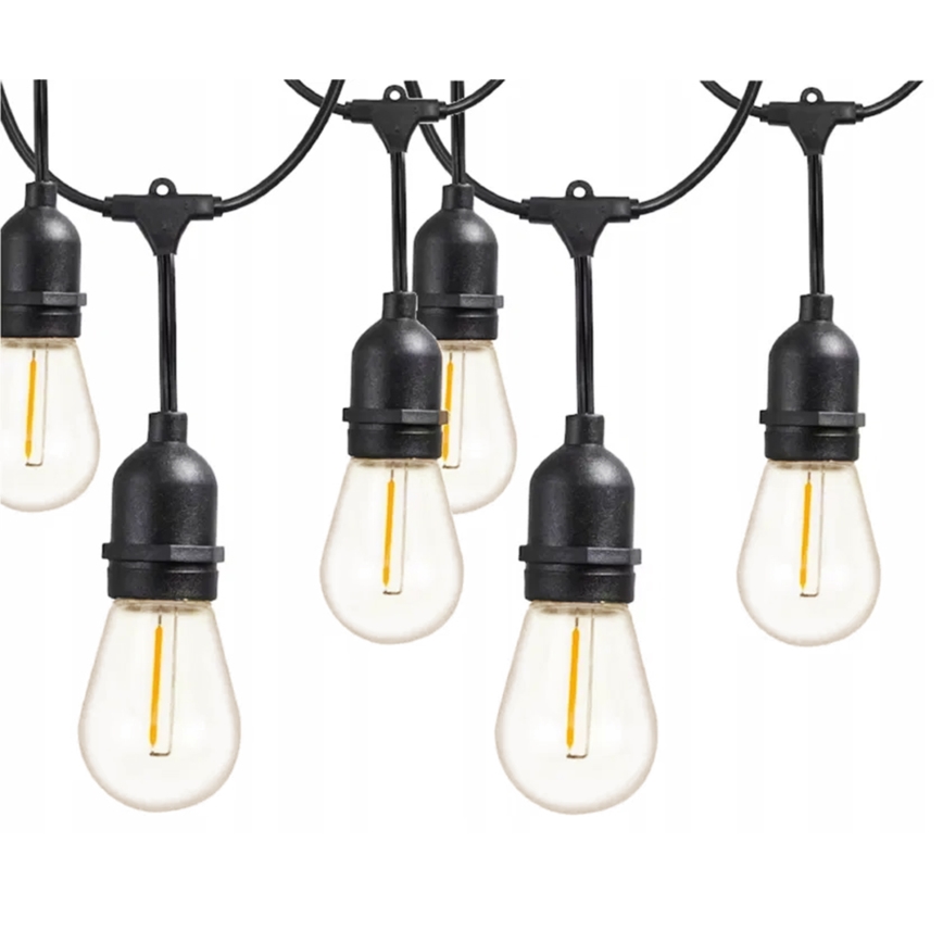 LED spoljašnja dekorativna girlanda 10xE27/1W/230V 10,94 m IP44 crna