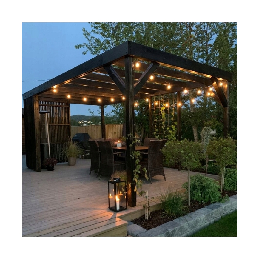 LED spoljašnja dekorativna girlanda 20xE27/1W/230V 20,94 m IP44 crna