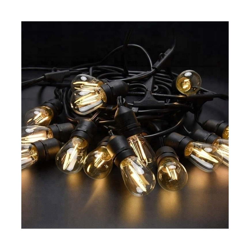 LED spoljašnja dekorativna girlanda 20xE27/1W/230V 20,94 m IP44 crna
