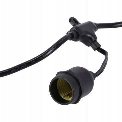 LED spoljašnja dekorativna girlanda 20xE27/1W/230V 20,94 m IP44 crna