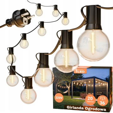 LED spoljašnja dekorativna girlanda 36xE12/1W/230V 22,35 m IP65 crna