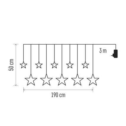 LED spoljašnja girlanda 125xLED/1,9m IP44 topla bela