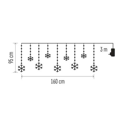 LED spoljašnja girlanda 131xLED/1,6m IP44 hladna bela