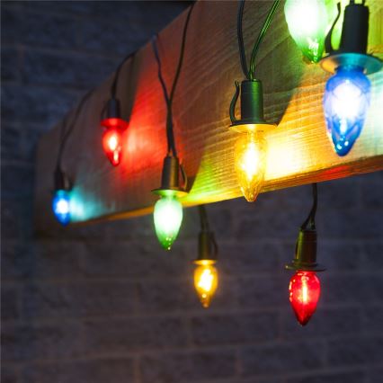 LED spoljna girlanda CONE FILAMENT 20xE10 19m višebojna/topla bela IP44, Proizvedeno u EU
