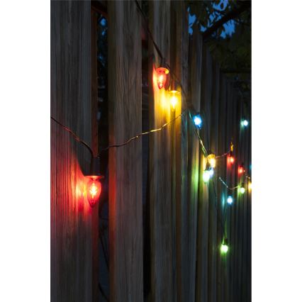 LED spoljna girlanda CONE FILAMENT 20xE10 19m višebojna/topla bela IP44, Proizvedeno u EU