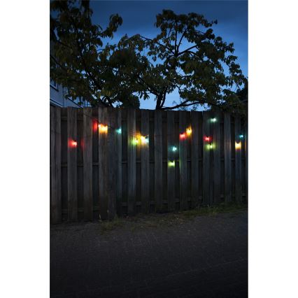 LED spoljna girlanda CONE FILAMENT 20xE10 19m višebojna/topla bela IP44, Proizvedeno u EU