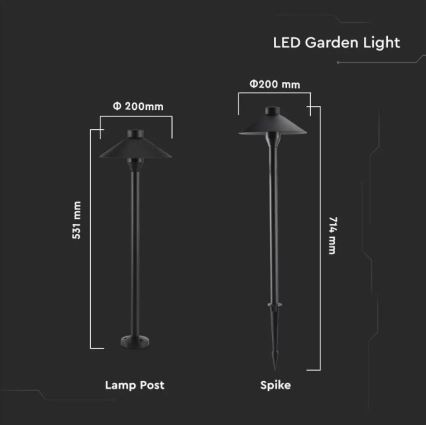 LED spoljašnja lampa GARDEN LED/7W/230V 3000K IP65