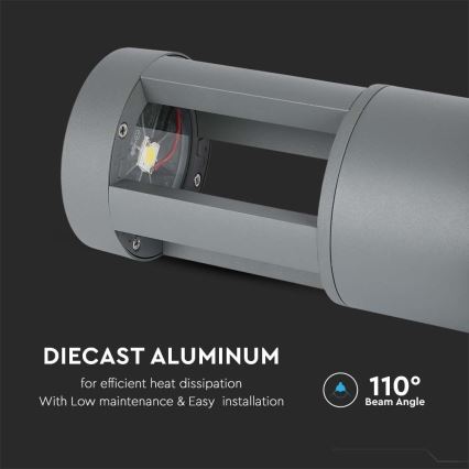 LED Spoljašnja lampa LED/10W/230V 25cm 4000K IP65 siva
