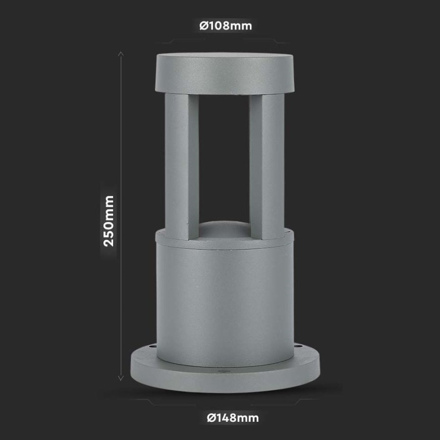 LED Spoljašnja lampa LED/10W/230V 25cm 4000K IP65 siva