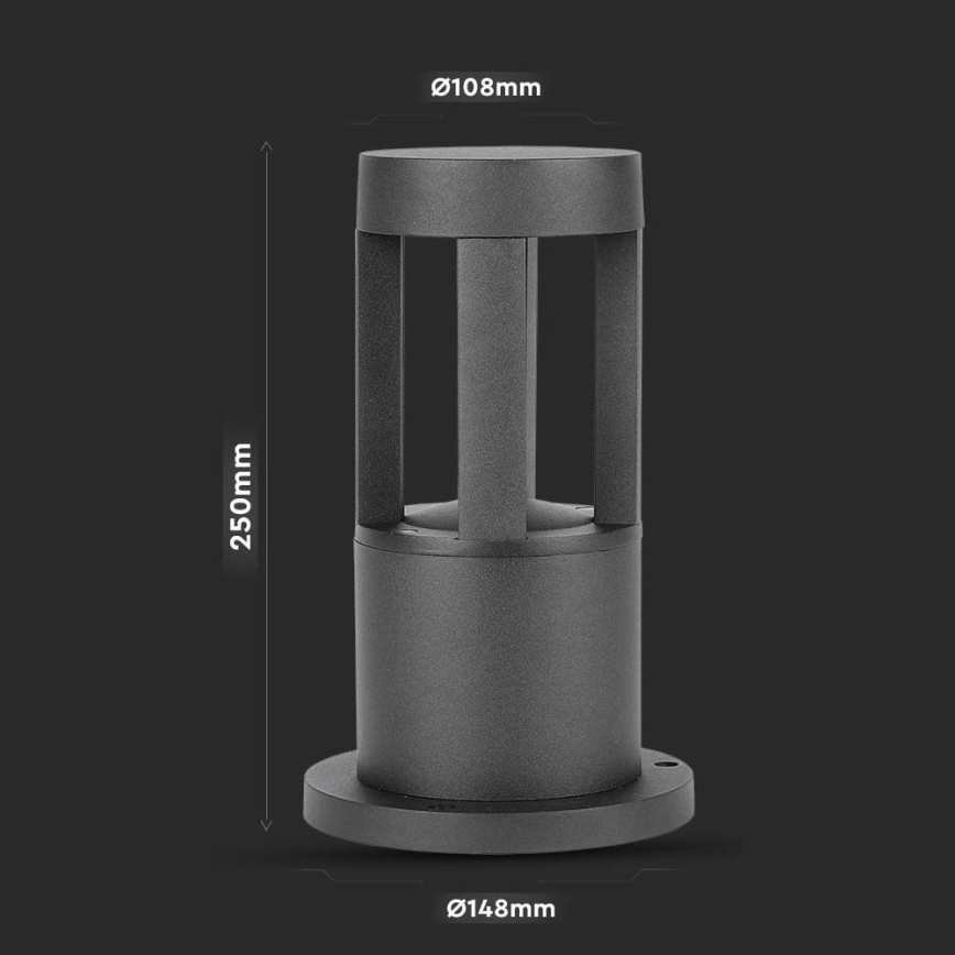 LED Spoljašnja lampa LED/10W/230V 25cm 6400K IP65 crna