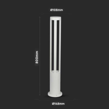 LED spoljašnja lampa LED/10W/230V 80cm 3000K IP65 bela
