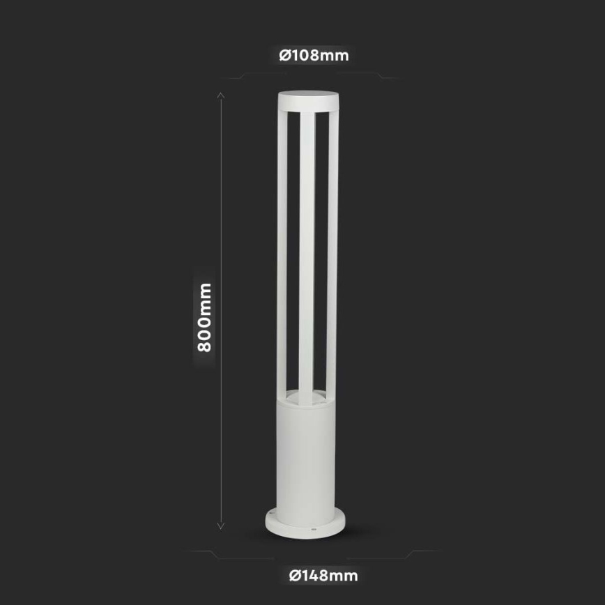 LED spoljašnja lampa LED/10W/230V 80cm 3000K IP65 bela