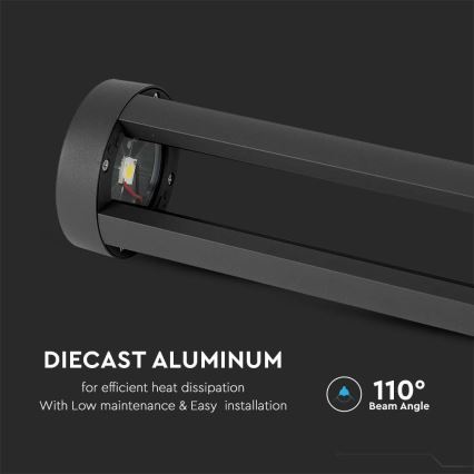 LED Spoljašnja lampa LED/10W/230V 80cm 6400K IP65 crna