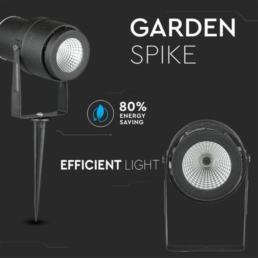 LED Spoljašnja lampa LED/12W/100-240V IP65 crna - zeleno svetlo