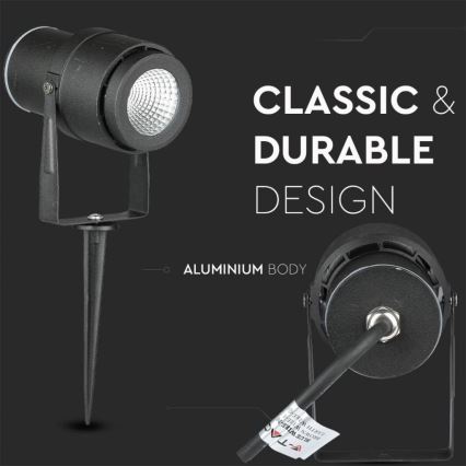 LED Spoljašnja lampa LED/12W/100-240V IP65 crna - zeleno svetlo