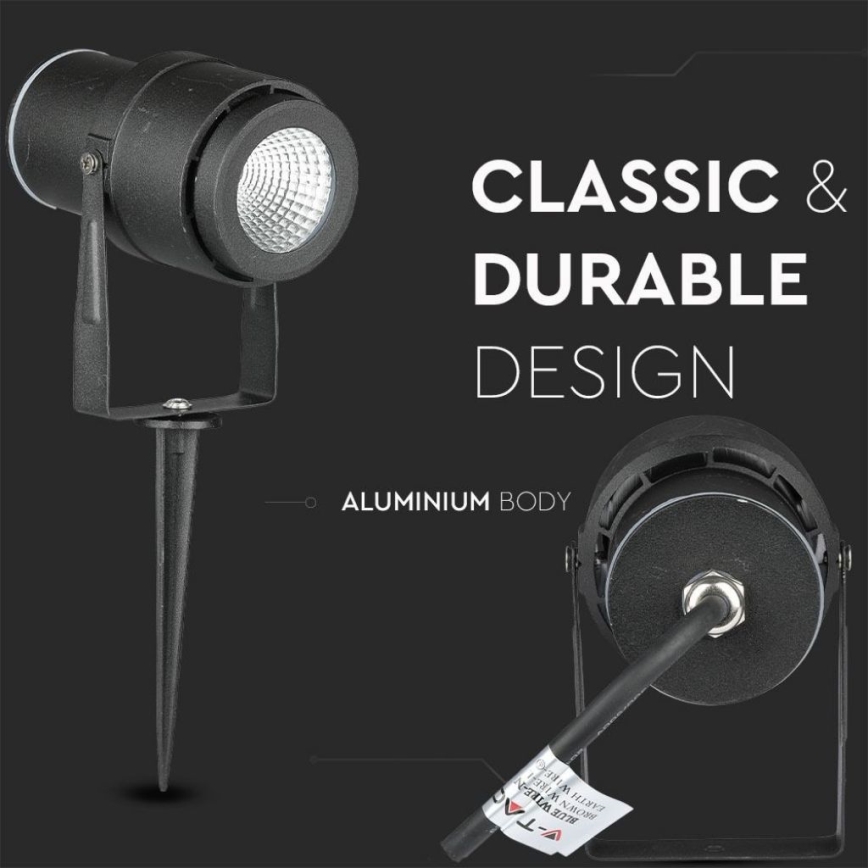 LED Spoljašnja lampa LED/12W/100-240V IP65 crna - zeleno svetlo