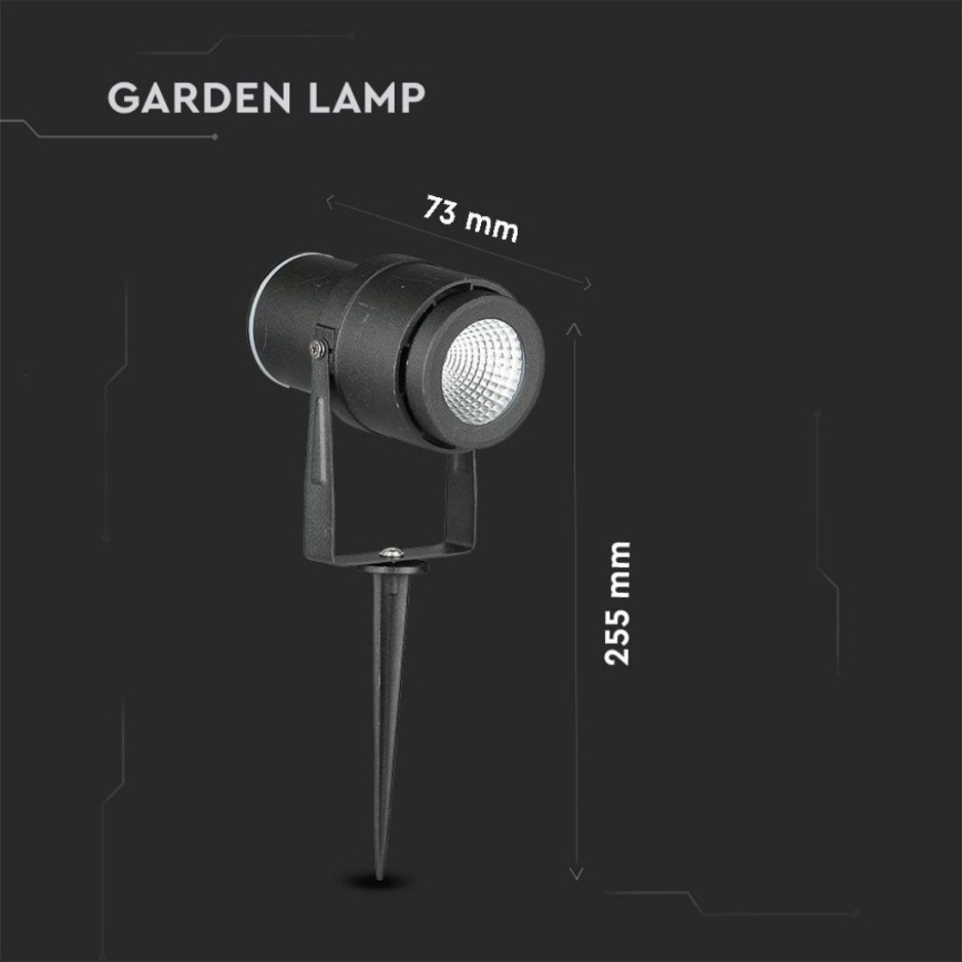 LED Spoljašnja lampa LED/12W/100-240V IP65 crna - zeleno svetlo
