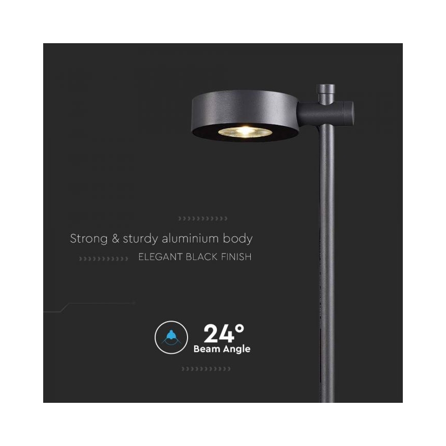 LED spoljašnja lampa LED/7W/230V 3000K IP65 crna 102 cm