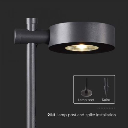 LED spoljašnja lampa LED/7W/230V 3000K IP65 crna 102 cm